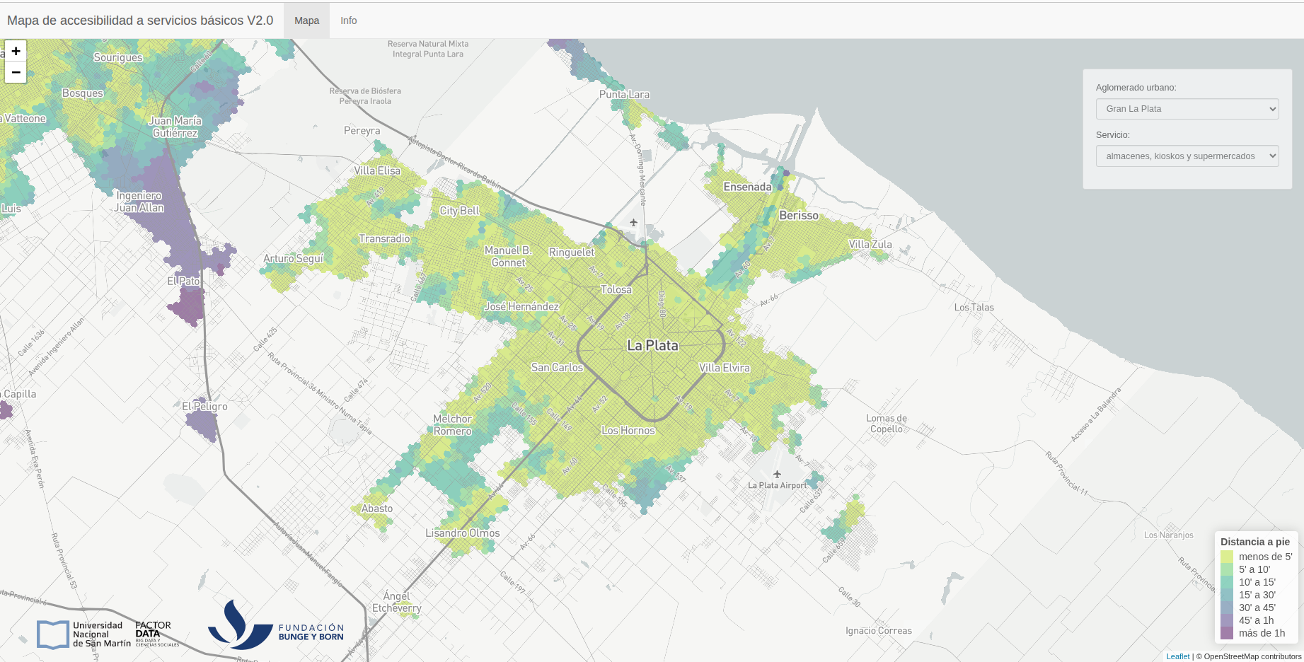 Mapa de accesibilidad urbana