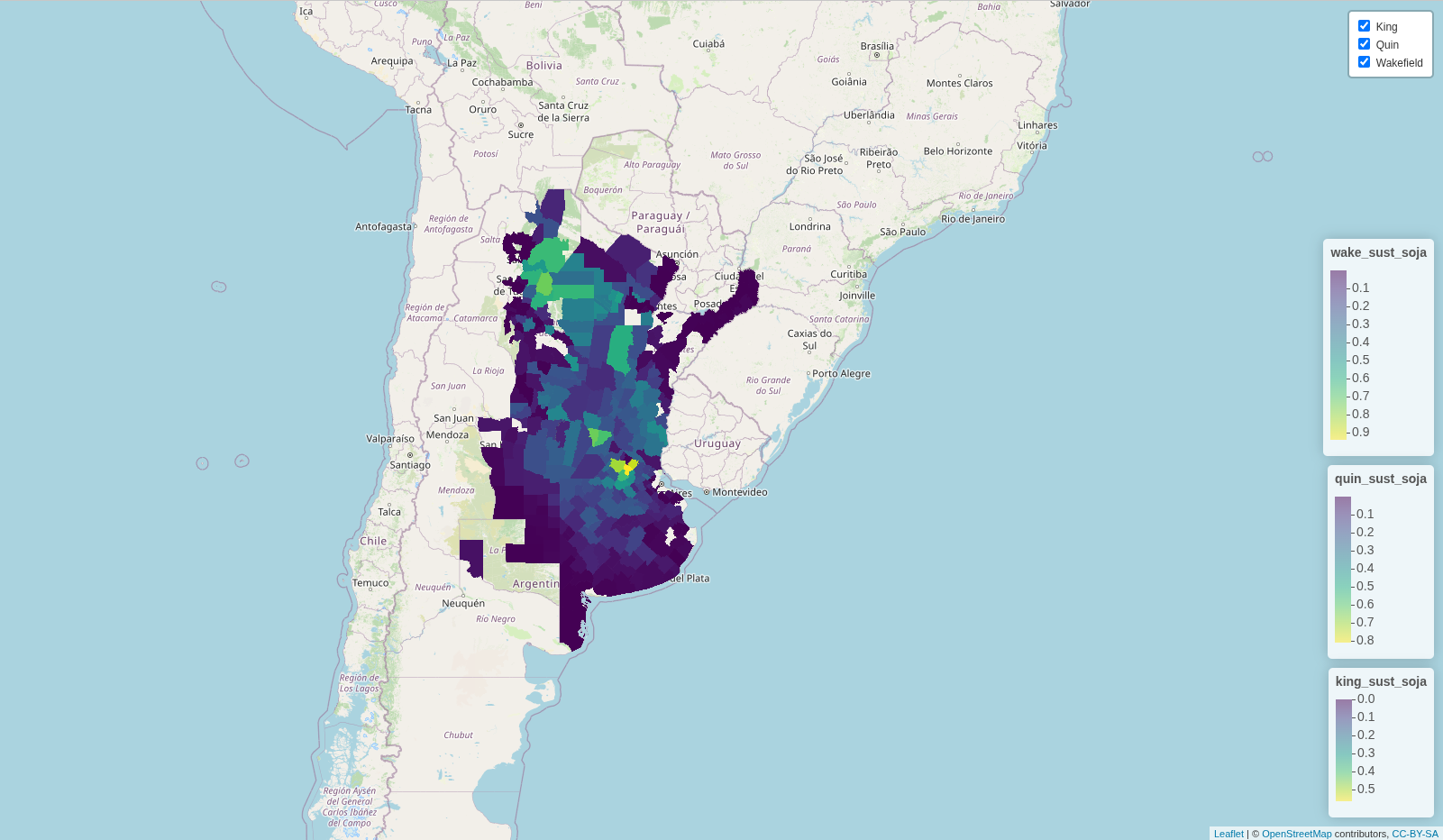 Zonas de sustitución sojera